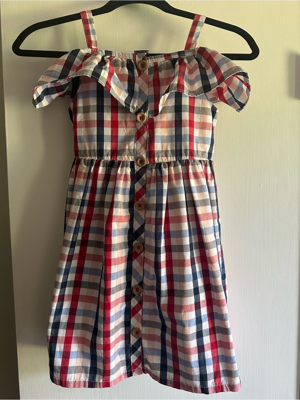 Girls Red, White & Blue Plaid Sundress